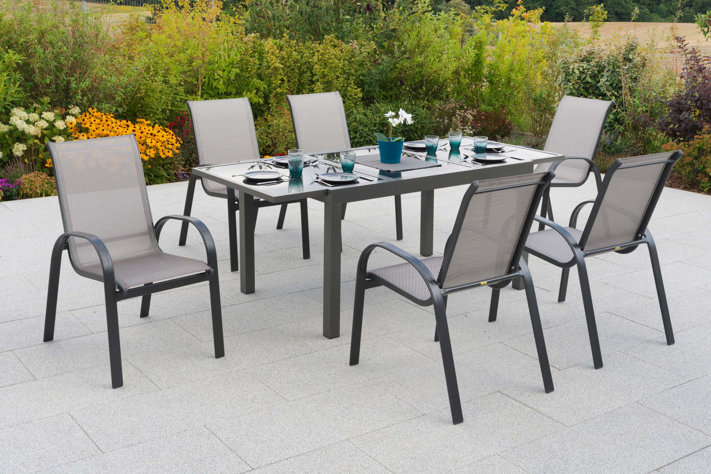 Amalfi Set 7tlg.
Aluminium/Textil