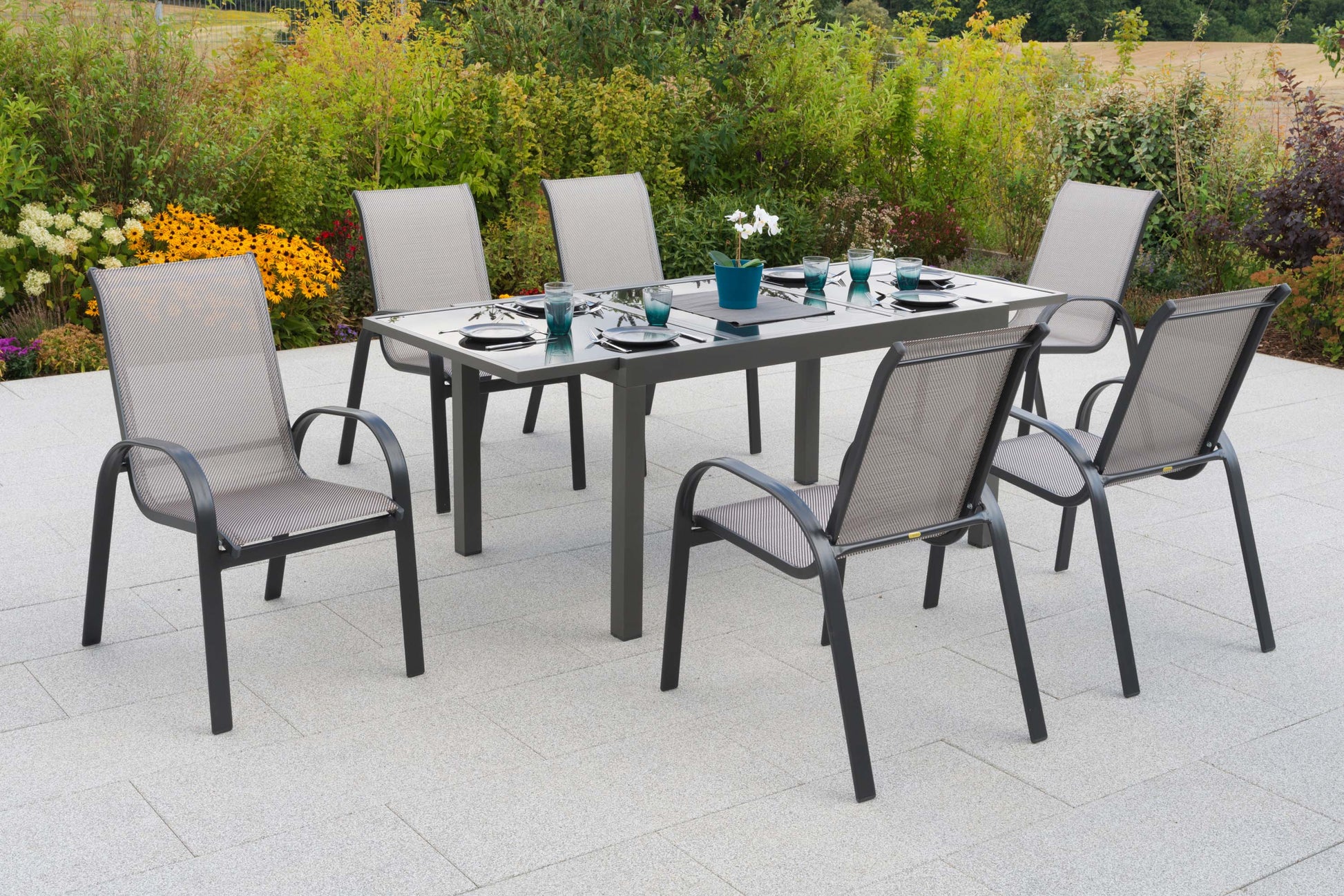 Amalfi Set 7tlg.
Aluminium/Textil