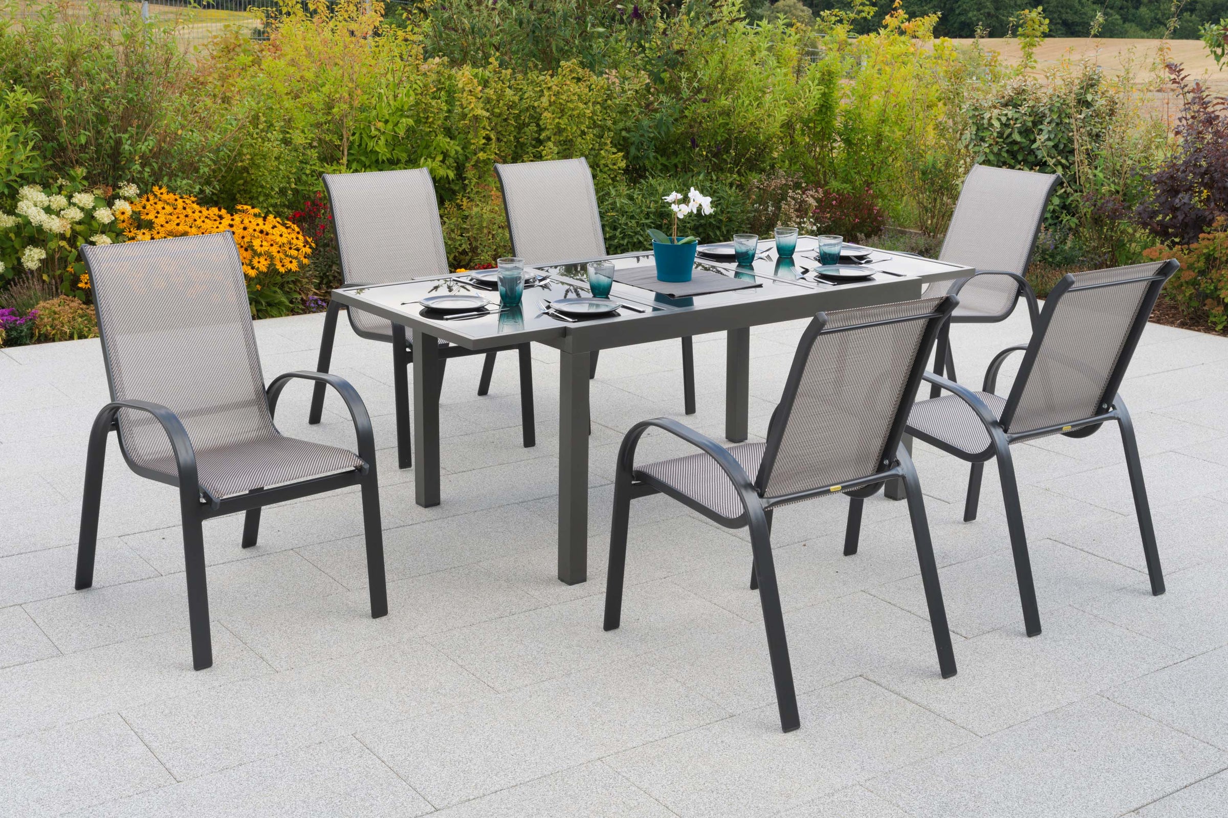 Amalfi Set 7tlg.
Aluminium/Textil