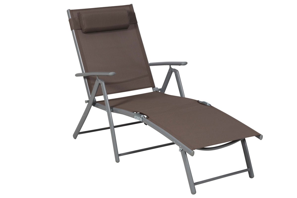 Deckchair inkl. Kopfkissen, taupe
Alu/Textil