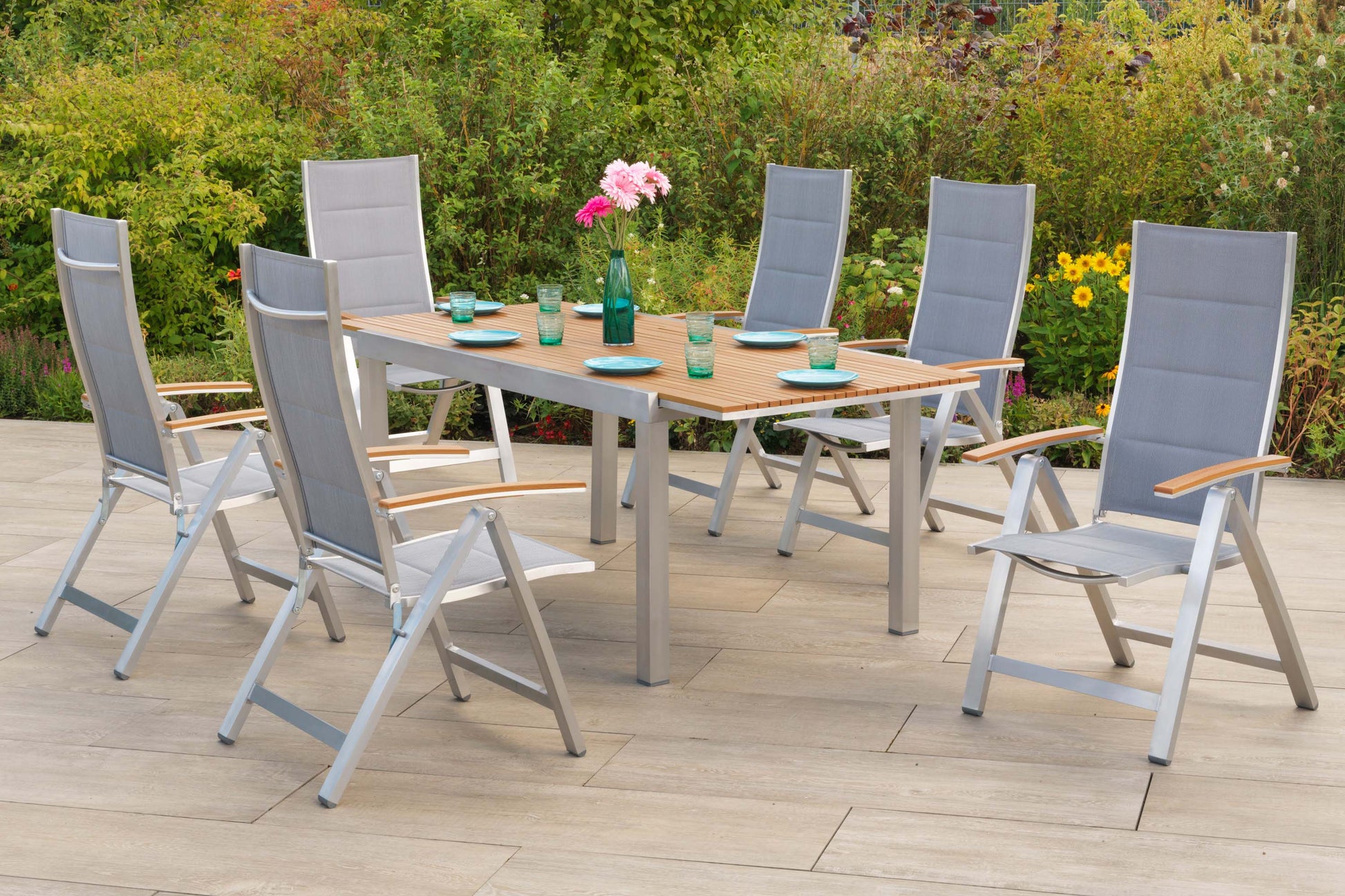 San Remo Set 7tlg.
Aluminium/Textil