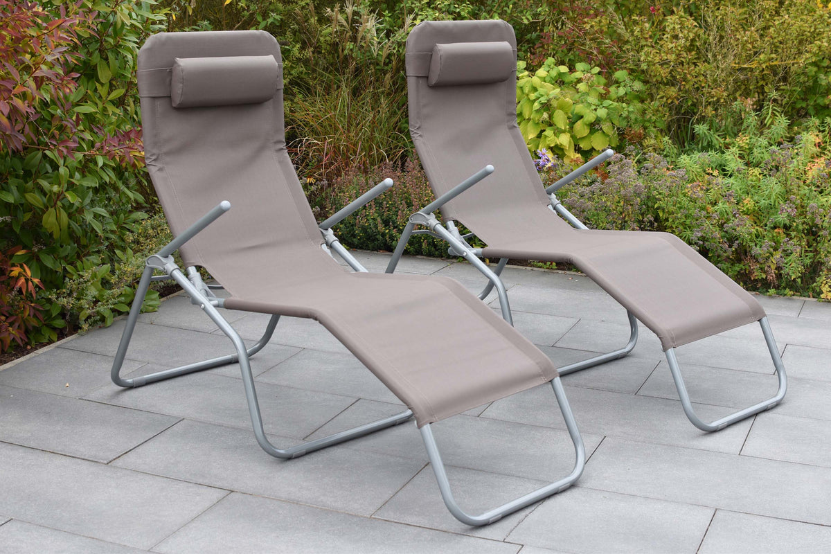 Wellnessliege XXL inkl. Kopfkissen, 2er Set