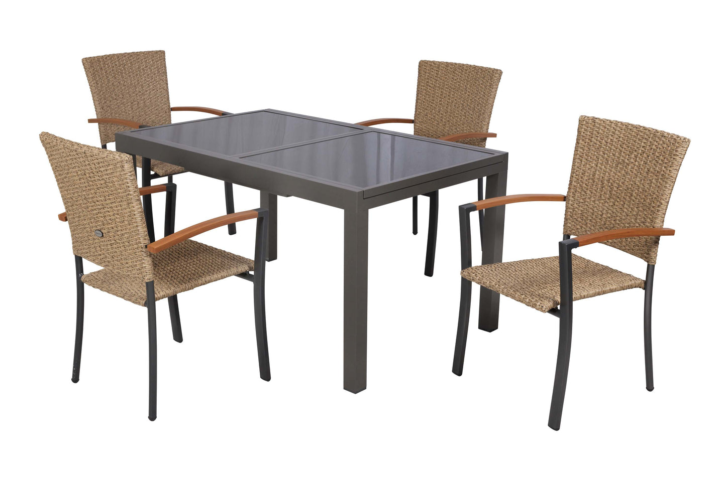 Teramo Set 5tlg.
Alu/KS-geflecht/Polyrattan