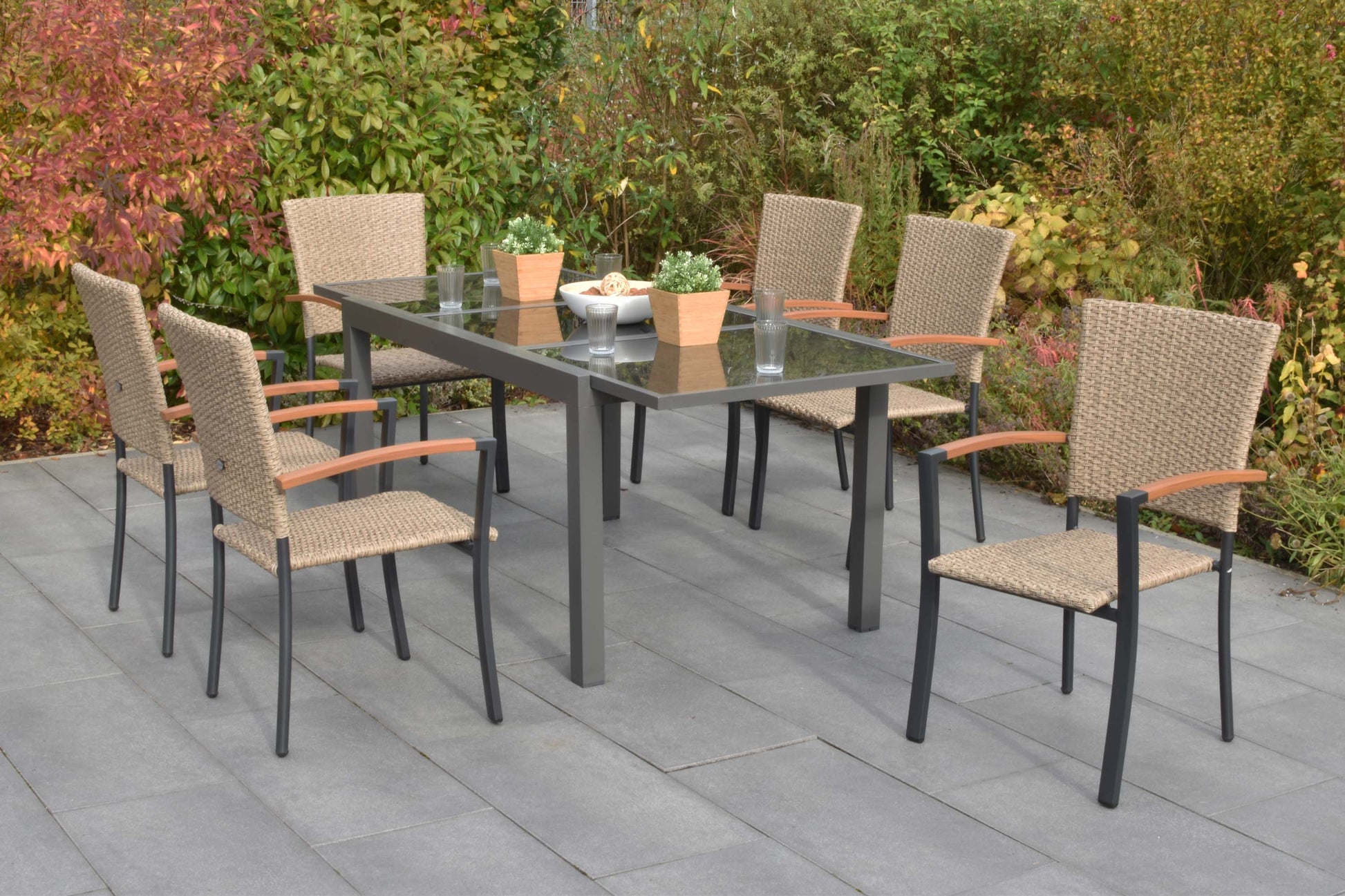 Teramo Set 7tlg.
Alu/KS-geflecht/Polyrattan