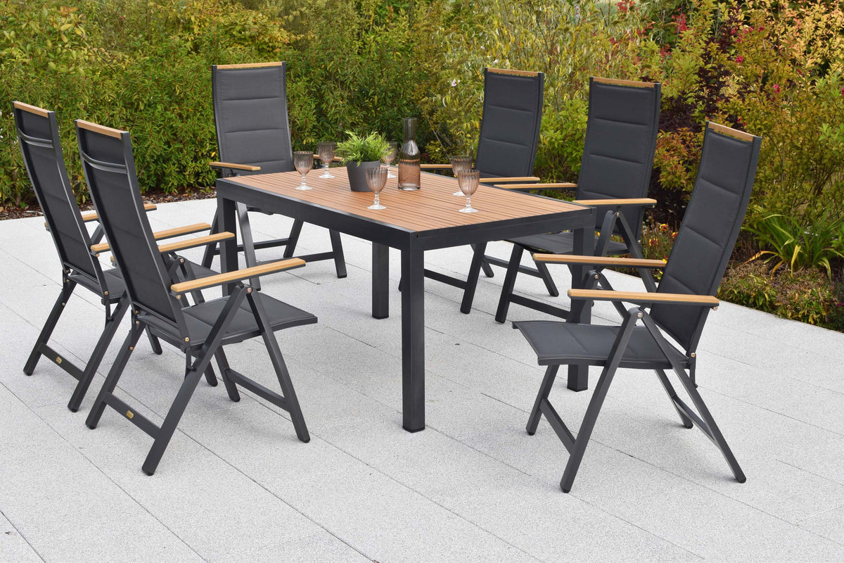 Verona Set 7tlg.
Aluminium/Textil/Polywood