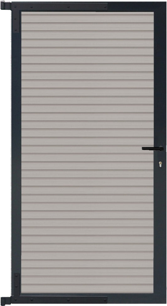 WAREN-Tor-Komplettset 90 x 173 cm, Füllung beige Rahmen anthrazit