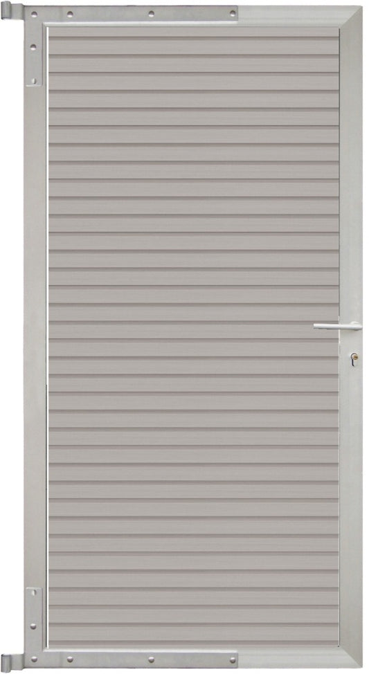 WAREN-Tor-Komplettset 90 x 173 cm, Füllung beige Rahmen silber